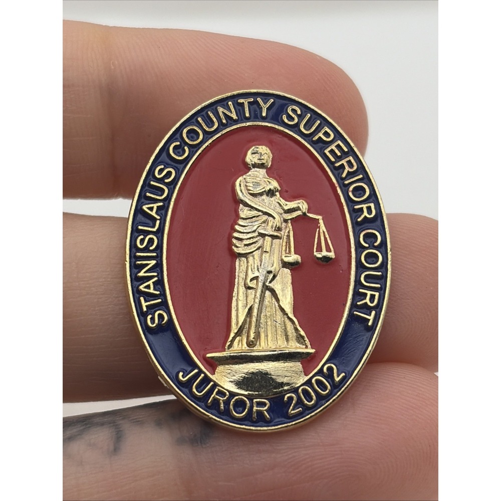 Stanislaus County Superior Court Juror 2002 Lady Justice Lapel Hat Pin